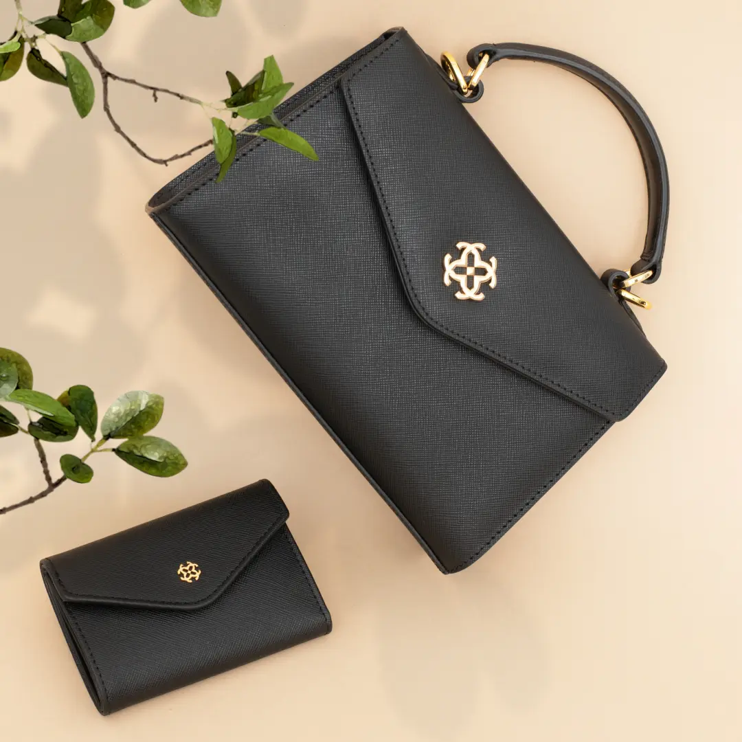 Italian Saffiano Leather Trifold Wallet for Ladies